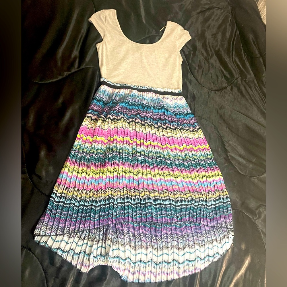 high-low multicolor dress